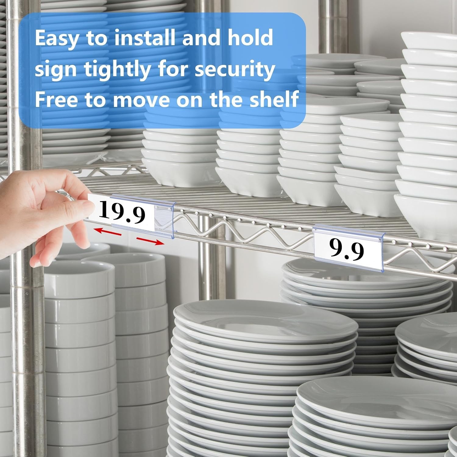 30 PCS Wire Shelf Label Holders Plastic Rack Tags Metro Shelving Clips with Pape