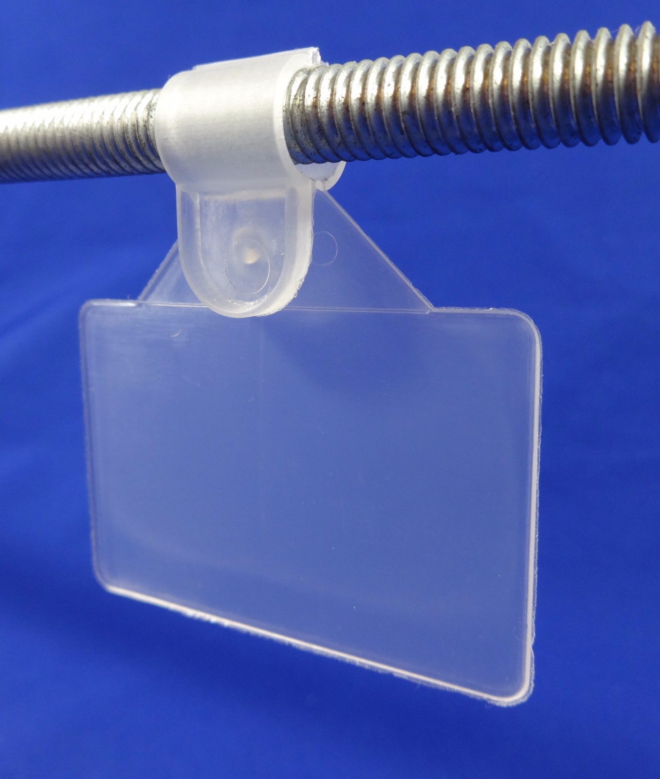 12 Qty. Plastic Label Holder Clip On Tag 2″ x 1.25″ Fold-n-Hold Wire Rack Basket