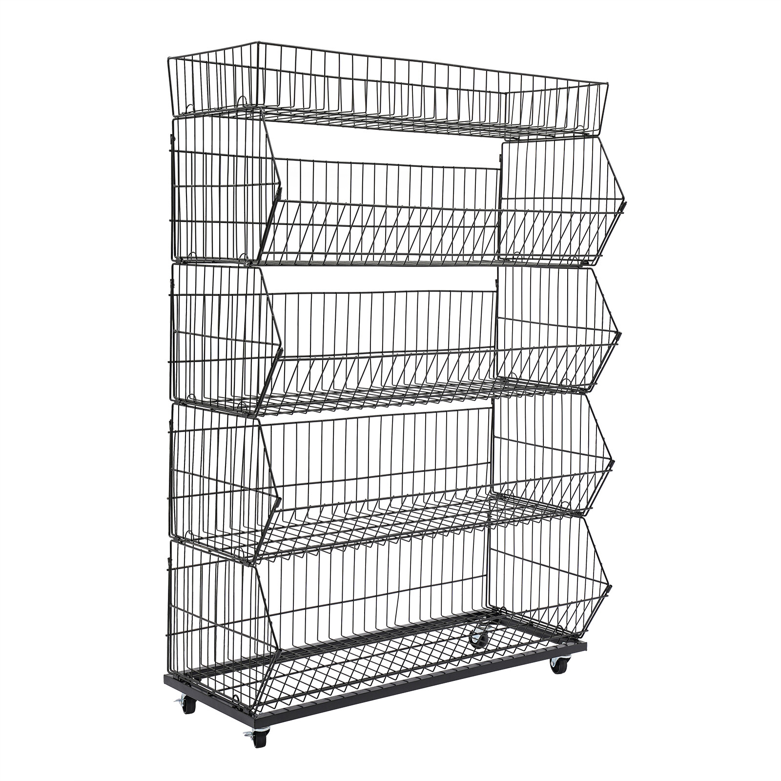 5 Tier Wire Grid Retail Display Shelf Merchandise Display Rack Stand 90*43*136cm