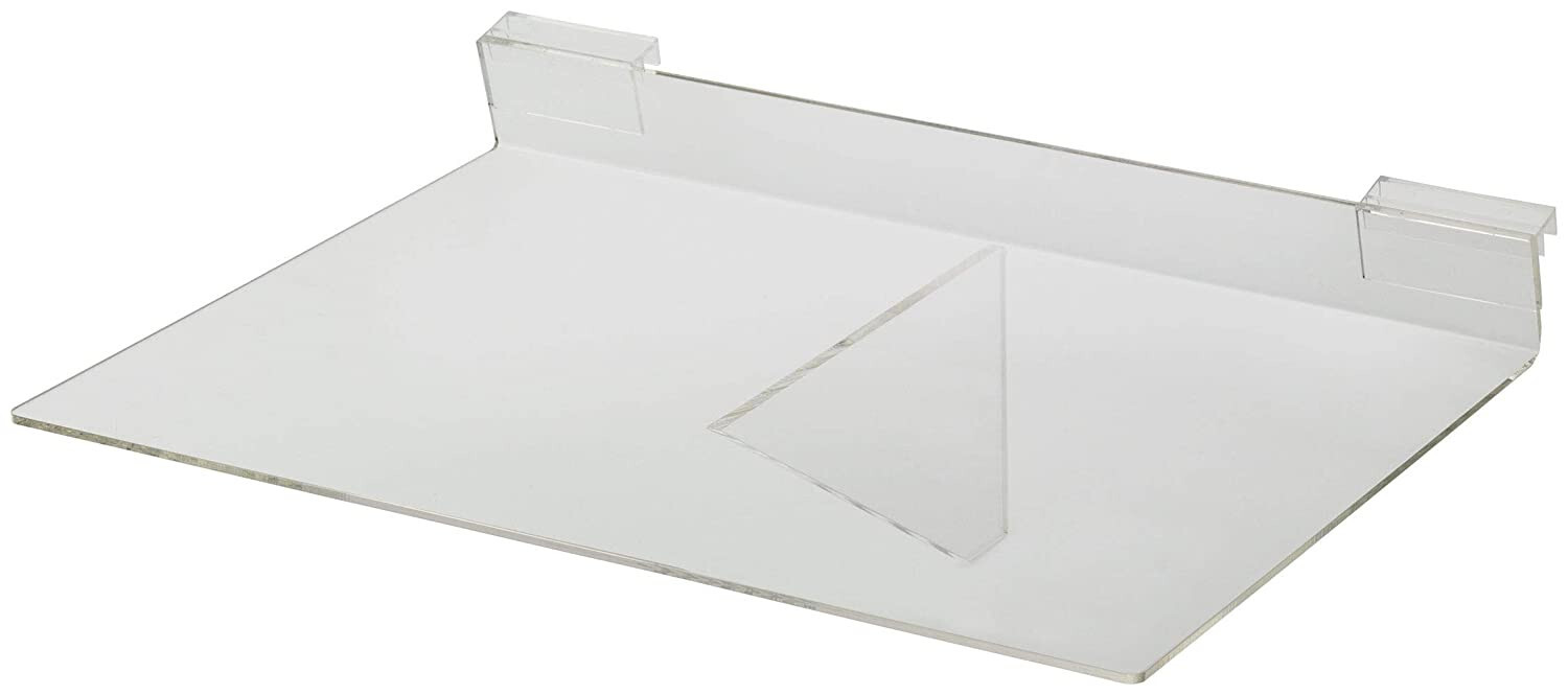 Shelves For Slatwall Clear Set of 2 Plastic Acrylic Display 14″ x 10″ Wire Grid