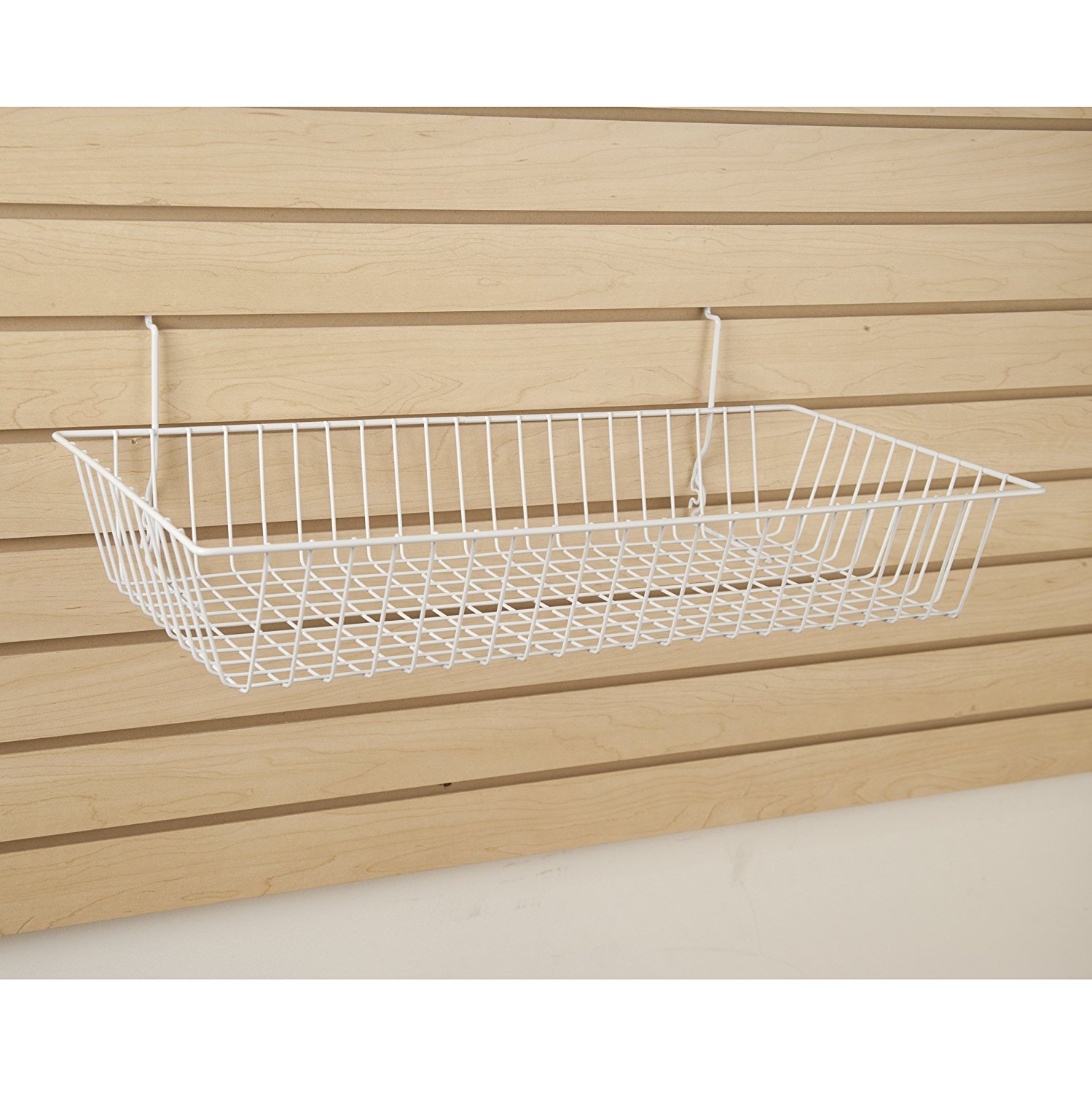6 pcs – 24″ x 12″ x 4″ Baskets for Gridwall/Slatwall/Pegboard – WHITE
