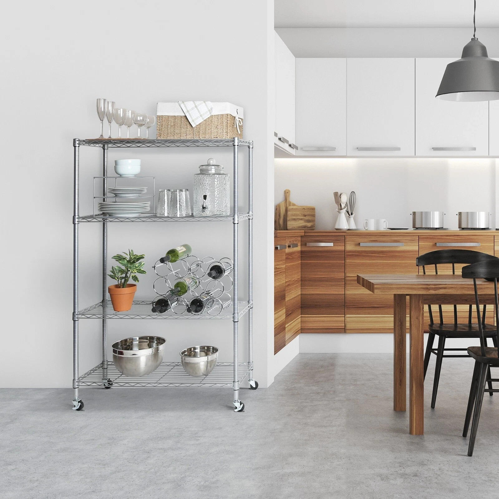 Seville Classics 4-Tier NSF Steel Wire Shelving, 36″ W X 14″ D X 56.5″ H, Silver