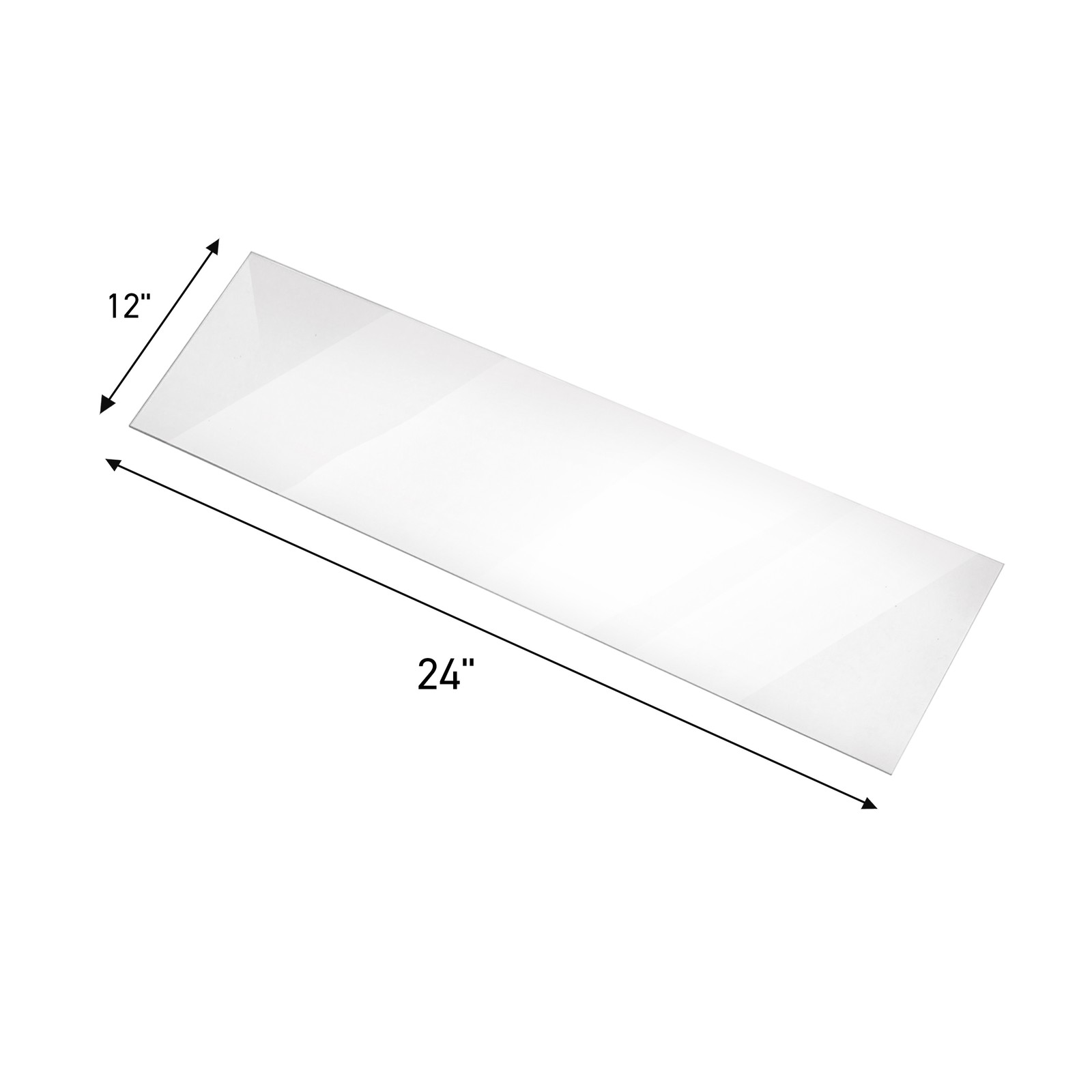 SSWBasics Tempered Glass Shelf – 12″W x 24″L x 3/16″ – Set of 2