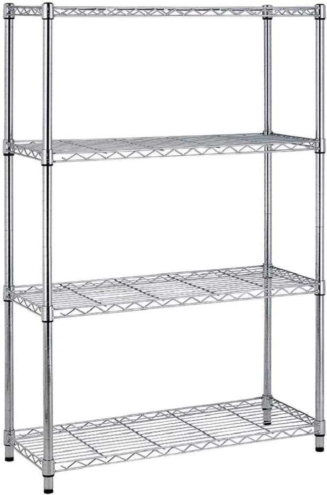 14”Dx36”Wx54”H 4-Shelf Wire Shelving Unit Garage 14”Dx36”Wx54”H, Chrome