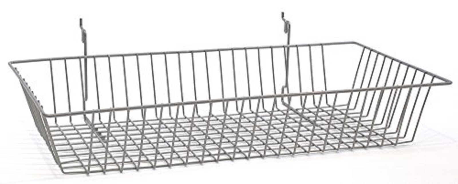 Only Hangers Chrome Slatwall Gridwall Multi Basket 24″ W x 12″ D x 4″ H- 1 piece