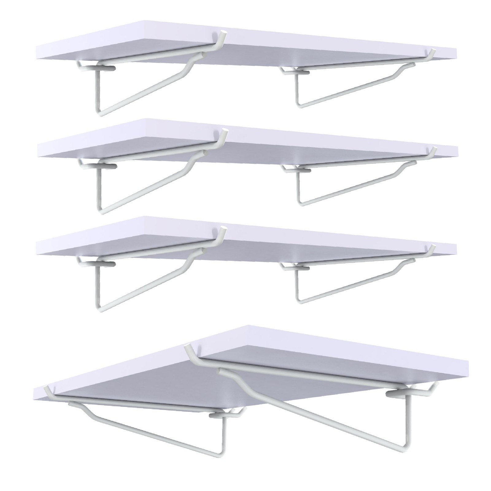 BFPeaky White Pegboard Shelf Set, 4 16 inches x 8 x 0.5 inches,