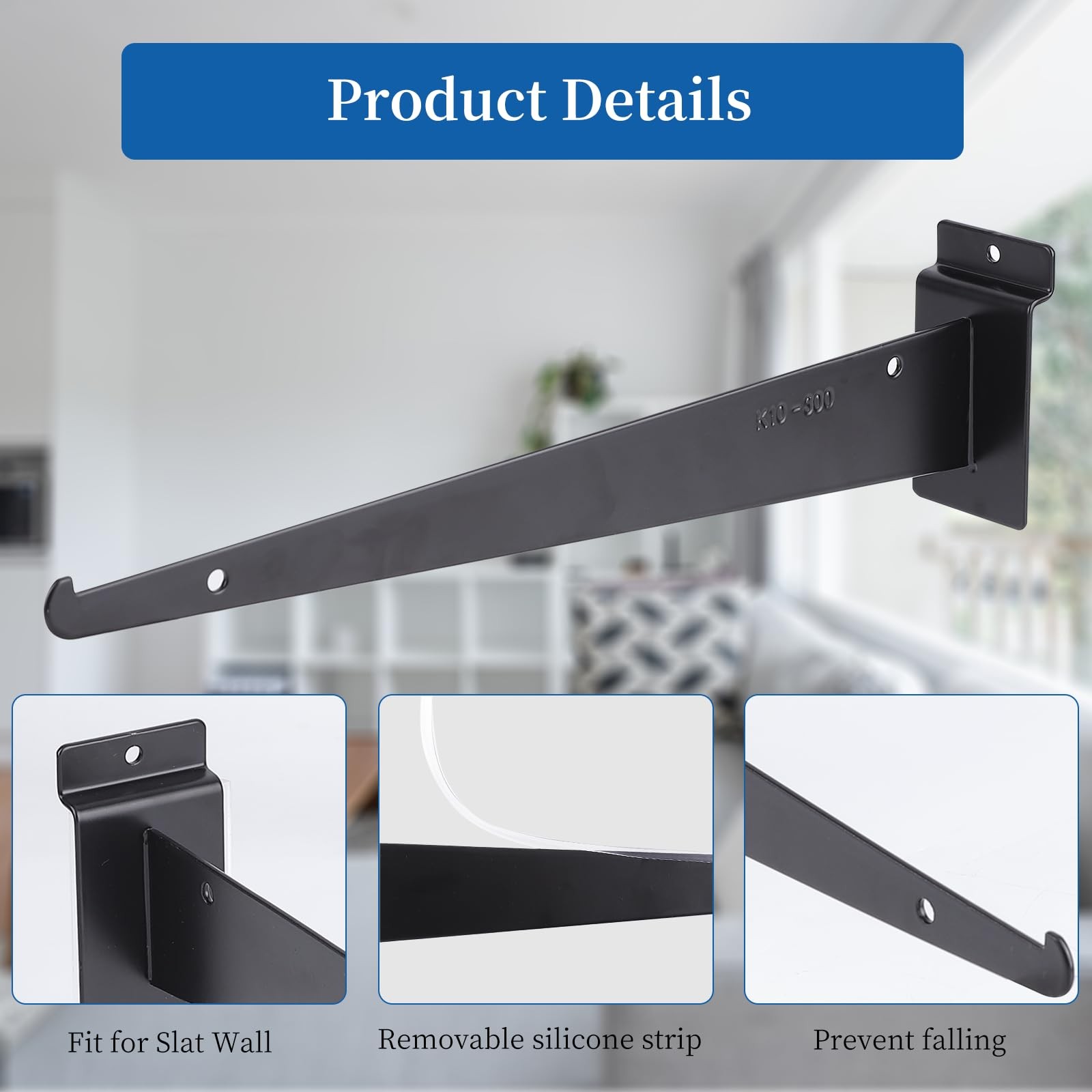12 PCS Slatwall Shelf Brackets Metal Slat Wall Brackets With Lip Hardware