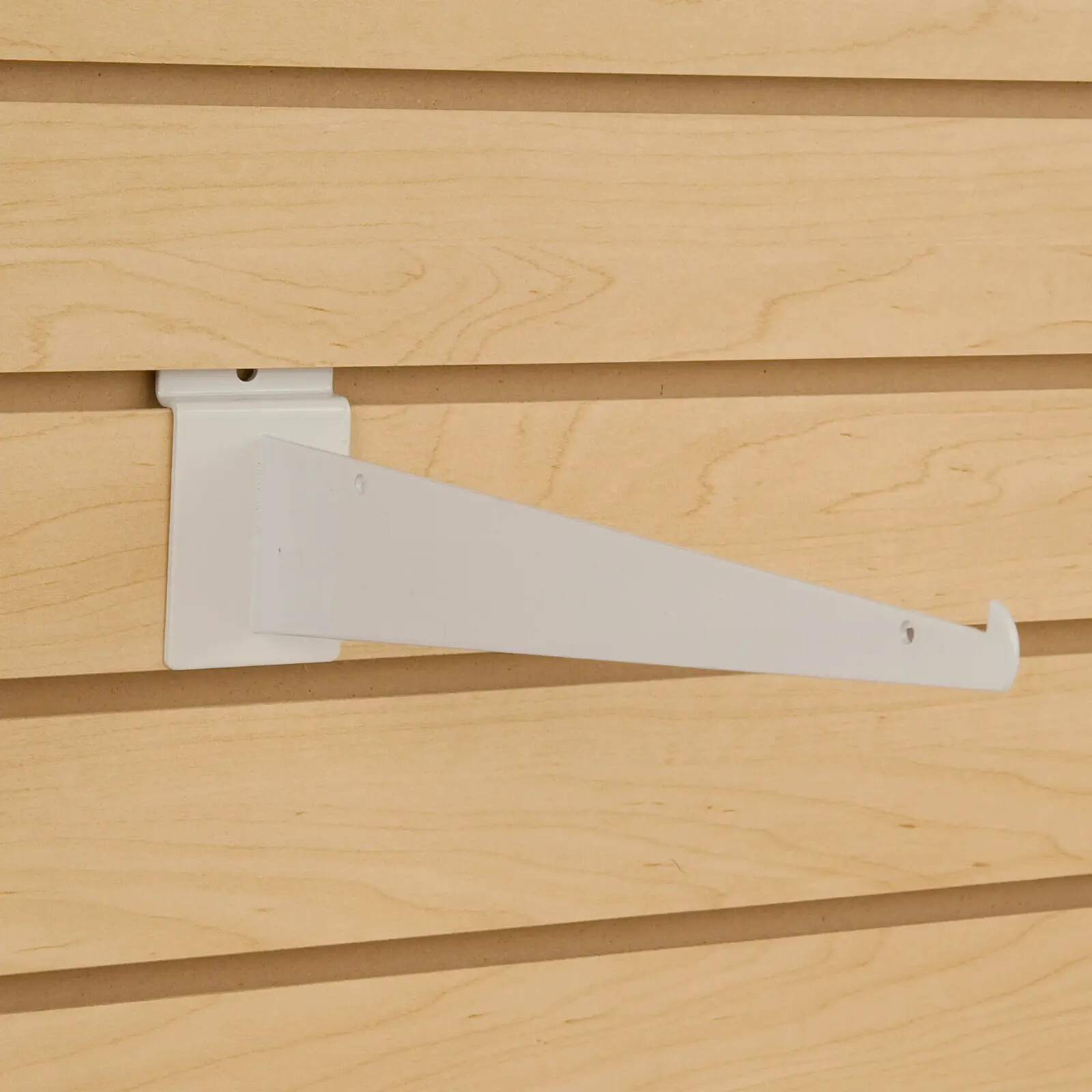 New 14″ Slatwall White Knife Shelf Brackets With Lip