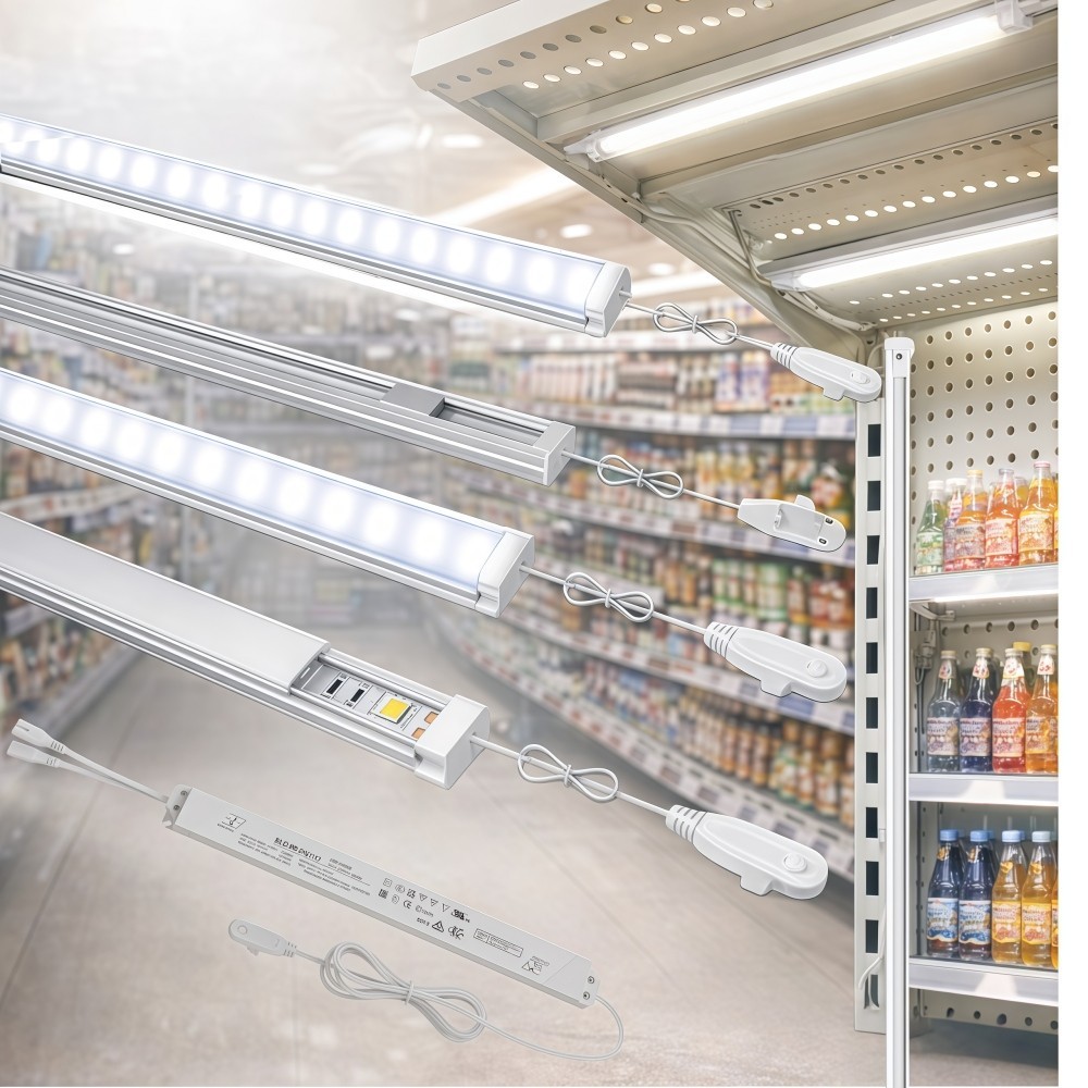 TITATEC gondola shelving LED lights kit 4pcs 48″size bars,LED driver,accessories