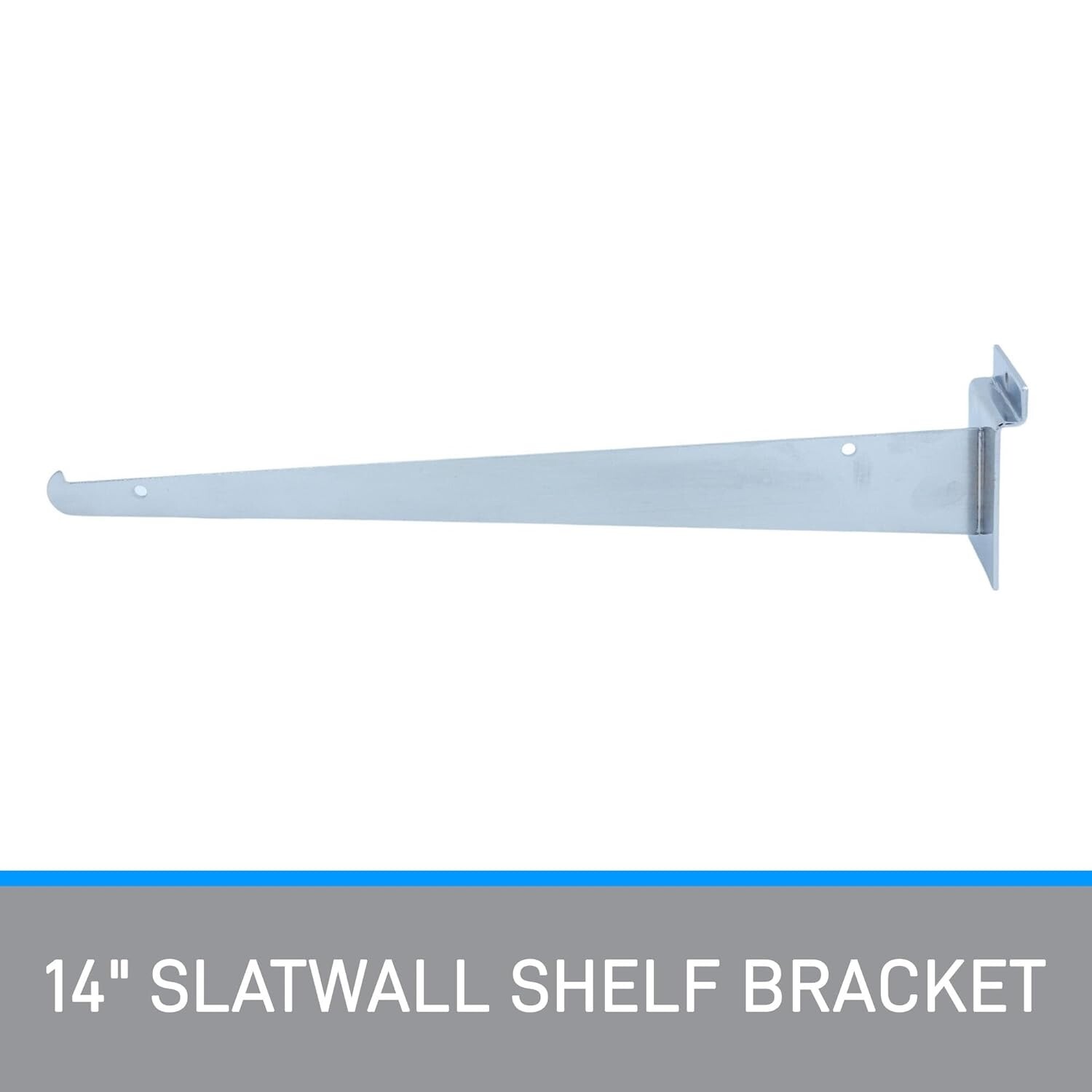 14″ Slatwall Knife Shelf Bracket Chrome 30 lbs Weight Limit Pack of 10 w Lip