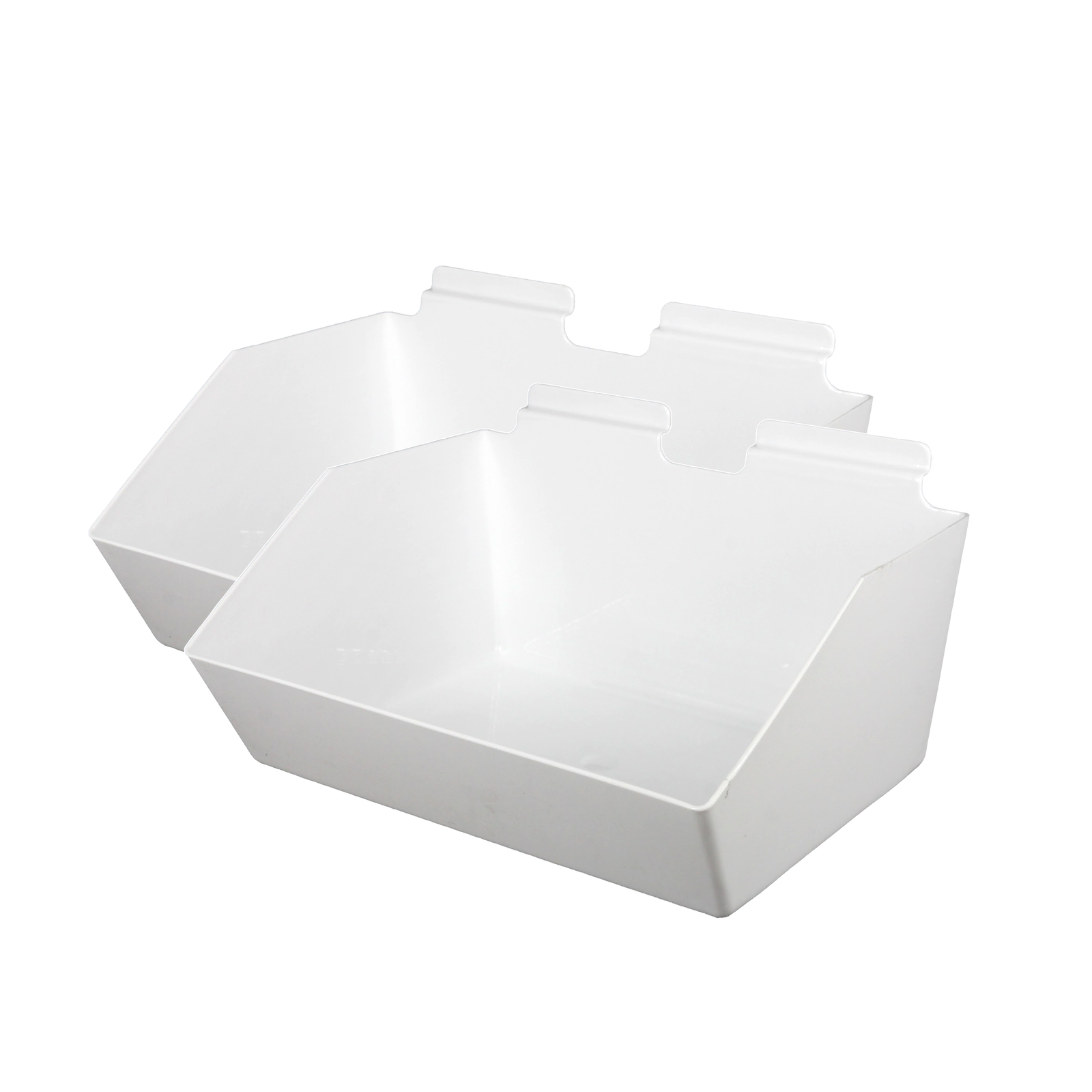 SSWBasics Slat Wall Accessory – Set of 2, 12 x 5 ½ x 9 ½ Inch White Plastic