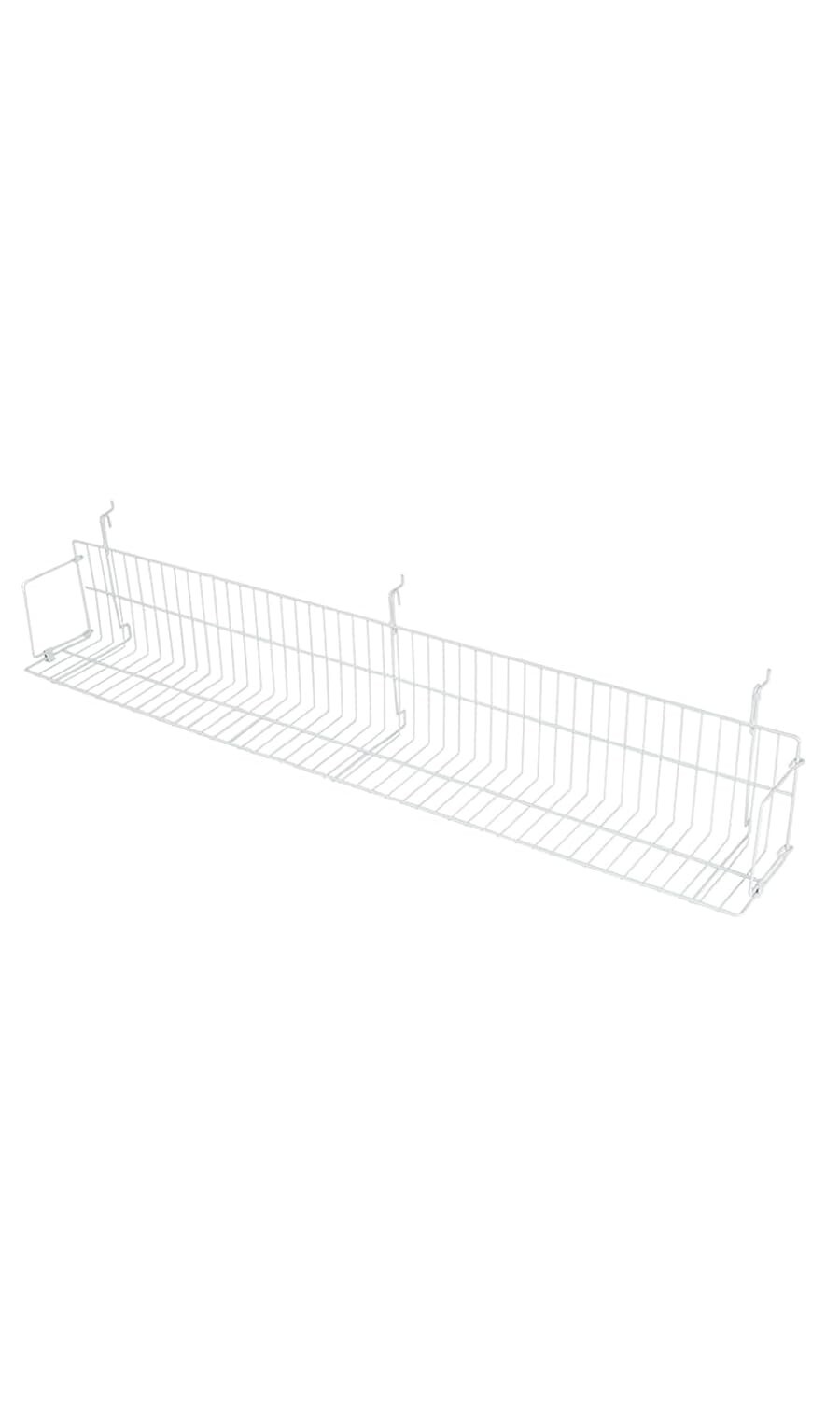 Lot of 2 White CD DVD Cassette Shelves Shelf 48 x 6 x 6 ½” Slatwall & Wire Grid