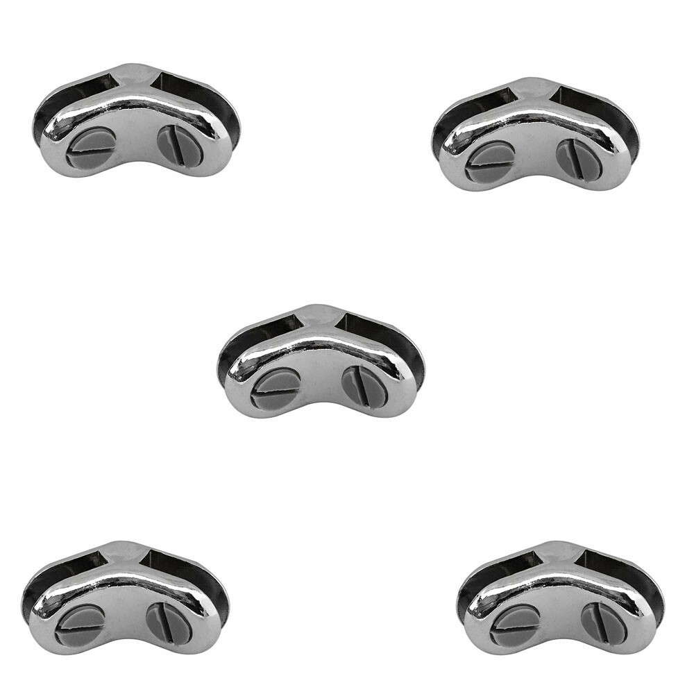 5 Pc 120 Degree 2 Way Glass Connector Clips 3/16” Tempered Glass Shelf Chrome