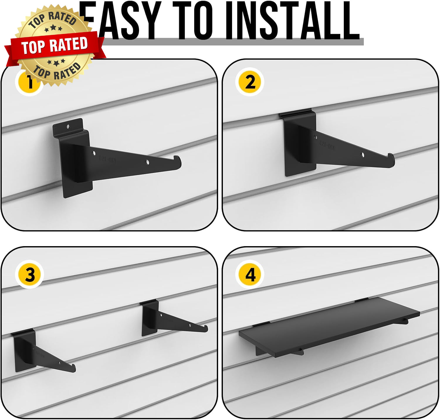 8 Pack Wooden Slatwall Shelf, 15.7 X 5.9 Inch Slatwall Shelves with Metal Bracke