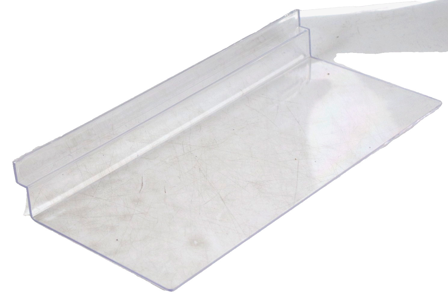 Acrylic Clear Floating Shelf, 9 ¾ in x 4 ¼ in W/ LOWER EDGE FOR TRACK – 10 Pack!
