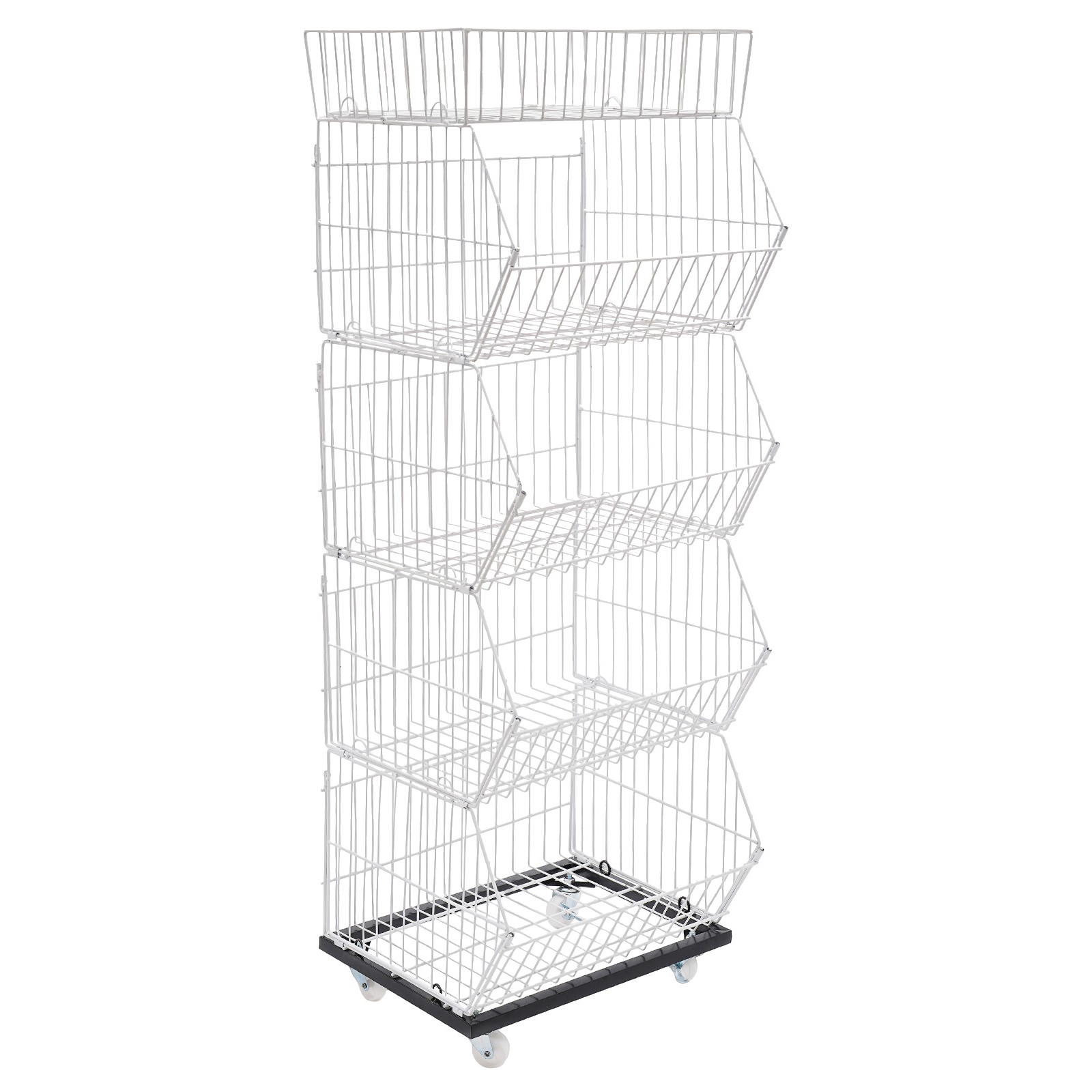 5 Tier Display Rack For Supermarket Kitchen Vegetable Storage Basket Shelving