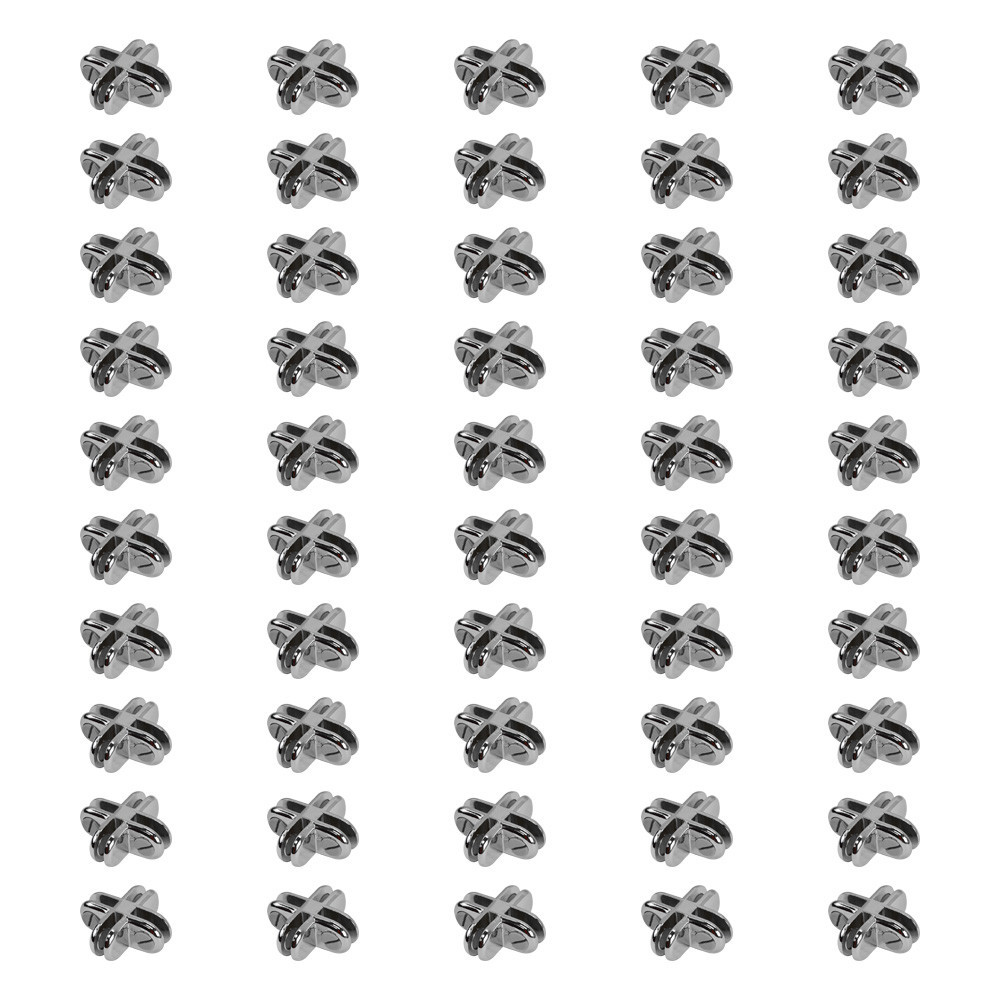 50 Pcs Chrome Metal 4 Way Glass Shelf Connector 3/16″ Tempered Glass