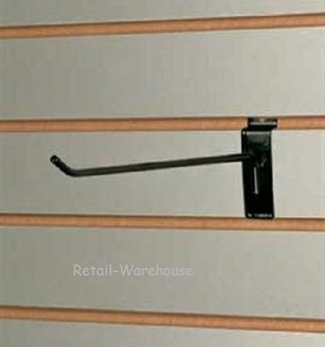 50 Black 8″ Slatwall Peg Metal Hooks Slat Wall Display Faceouts Peg Slat Wall