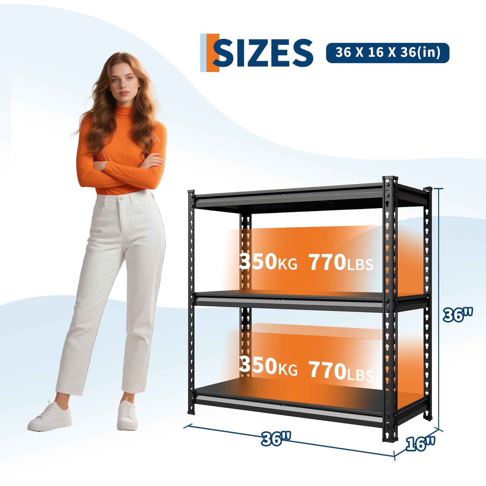 3/5-Tier Heavy Duty Steel Garage Shelving Unit Adjustable Metal Storage Rack