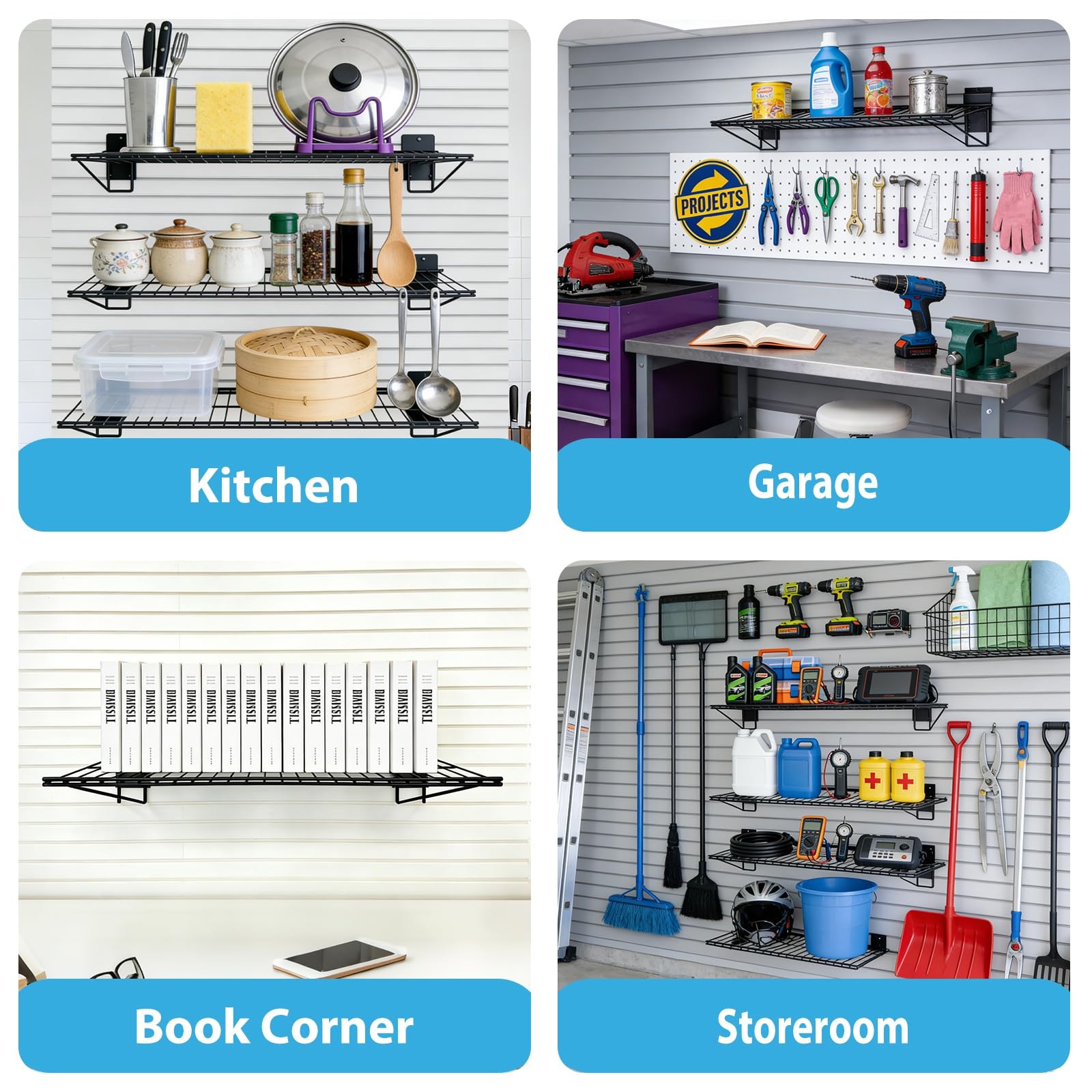 Slat Wall Shelves Accessories – 24 Inch Slatwall Wire Shelf Heavy Duty Storage G