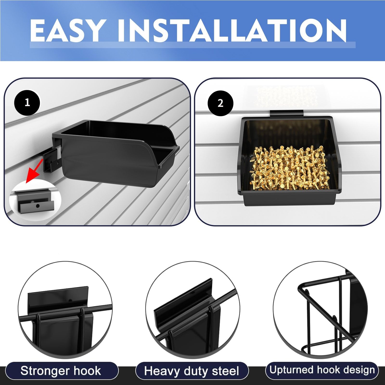 40 PCS Slatwall Accessories Set Metal Wire Baskets Hooks Garage Room Storage
