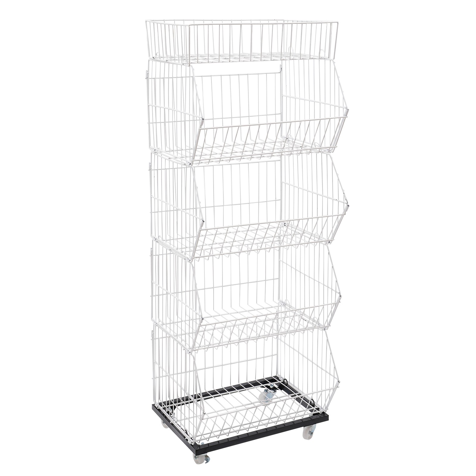 5 Tier Display Rack For Supermarket Kitchen Vegetable Storage Basket Shelving