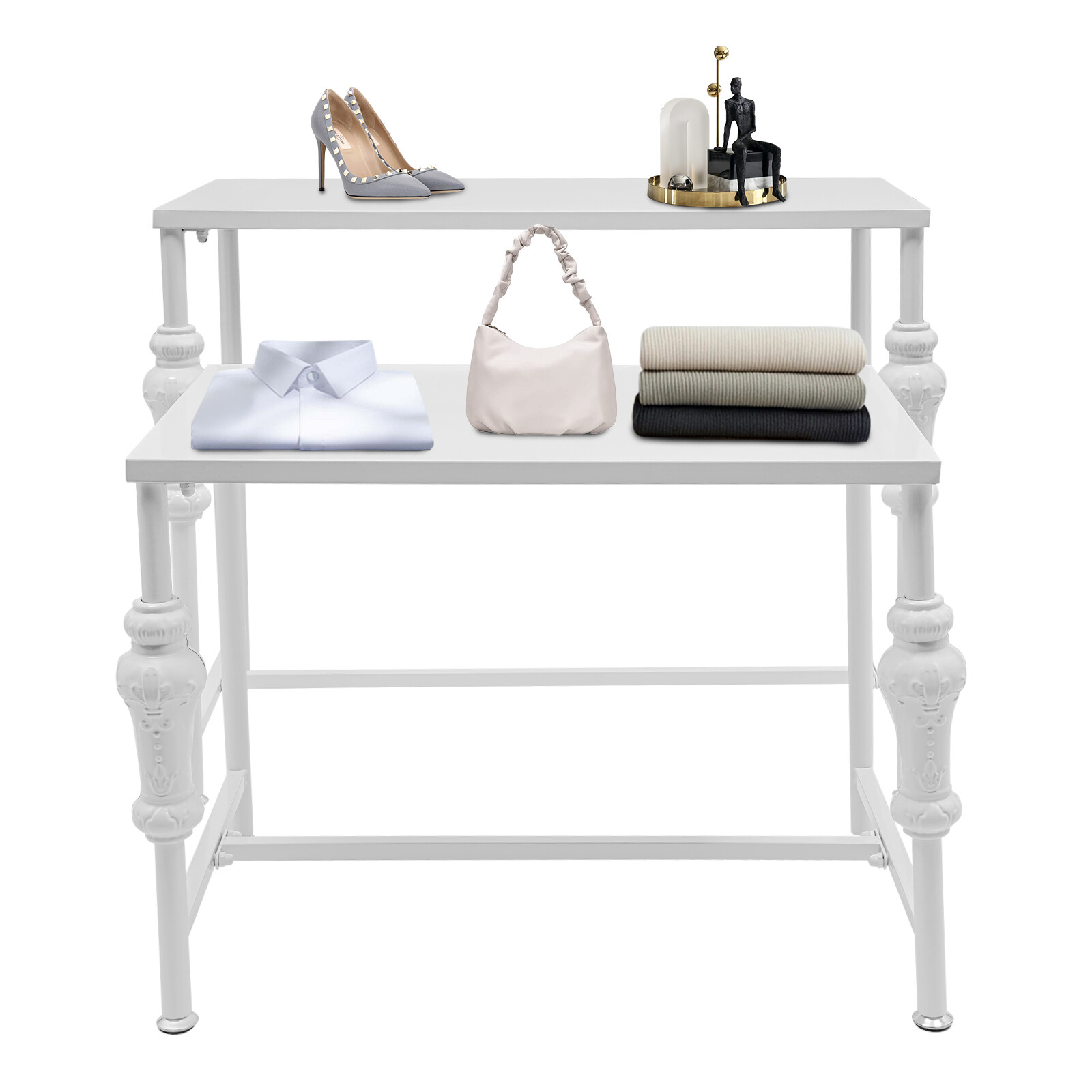 Industrial Retail Table Display Stand Bag Display Rack Shoes Rack Shelves