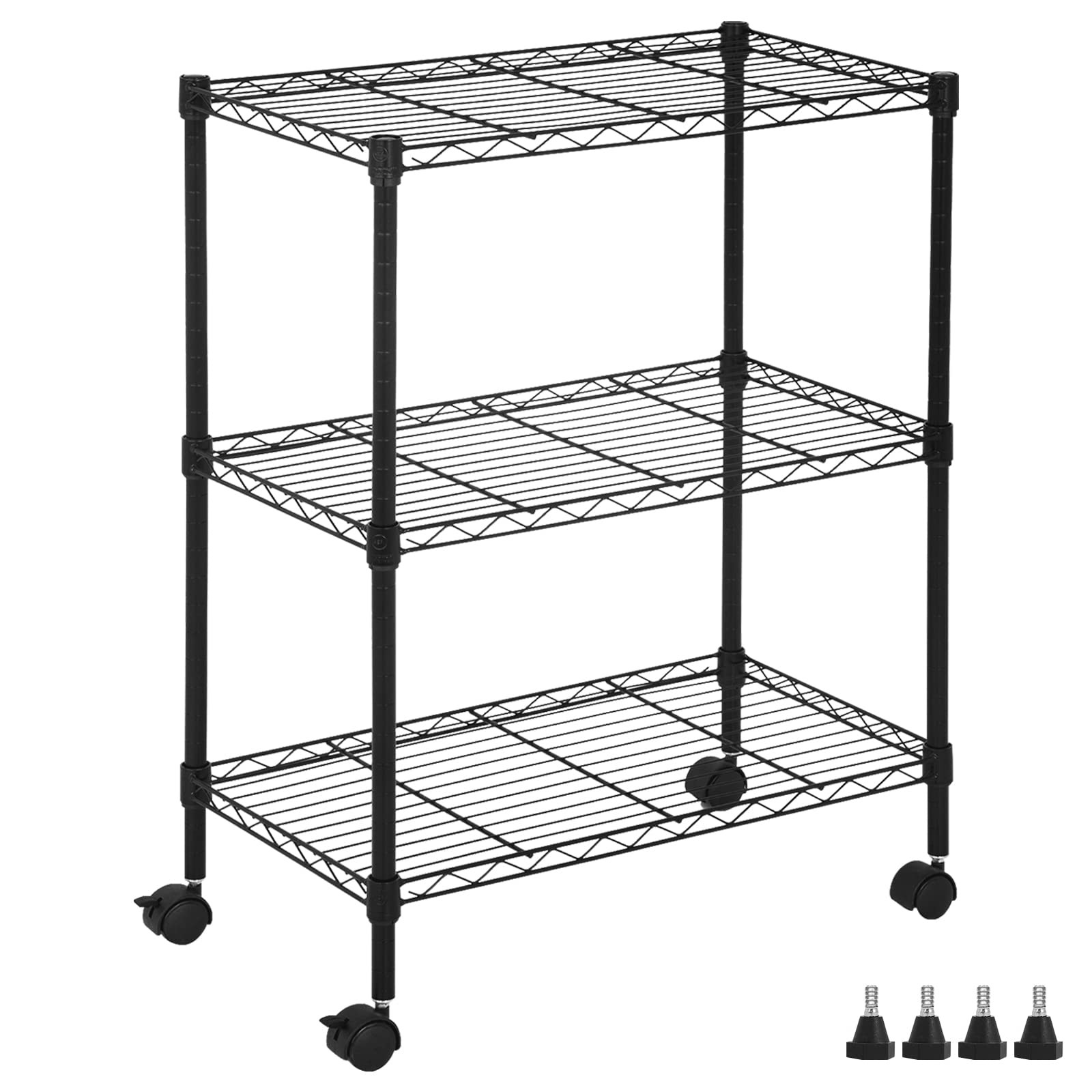YYkokocat Wire Shelving 32″ H x 23W x 13D Storage 13″D x 23″W x 31.3″H, Black