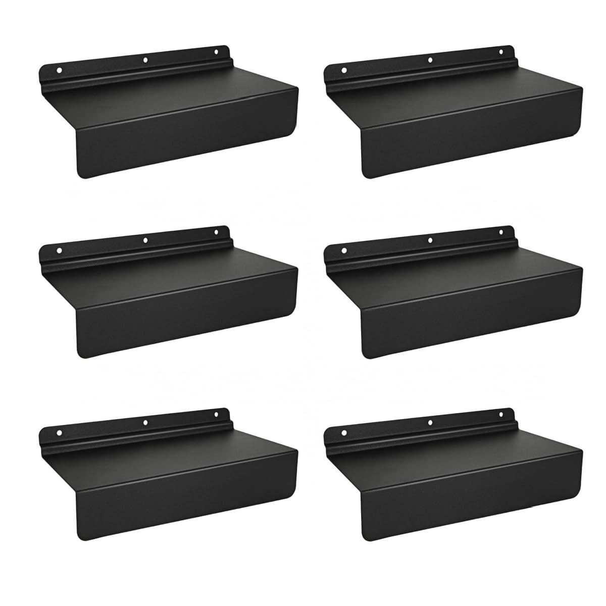 6-Pack Heavy Duty Metal Slatwall Shelves (10″ x 4.3″) | Black Slat Wall Acces…