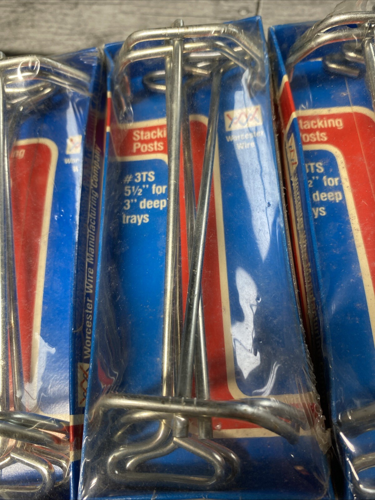 Vintage Worcester Wire #3TS Stacking Posts 5/12” For 3” Trays 4pk. Set Of 8 New