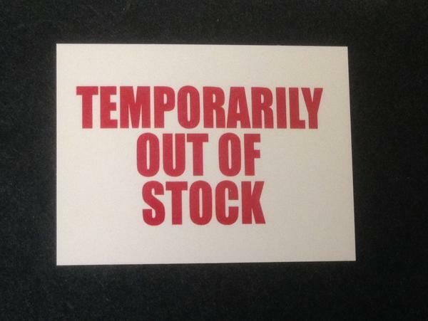 Temporarily Out of Stock Price Channel Shelf Molding Tags- 100 LOT- 1.25″ Square