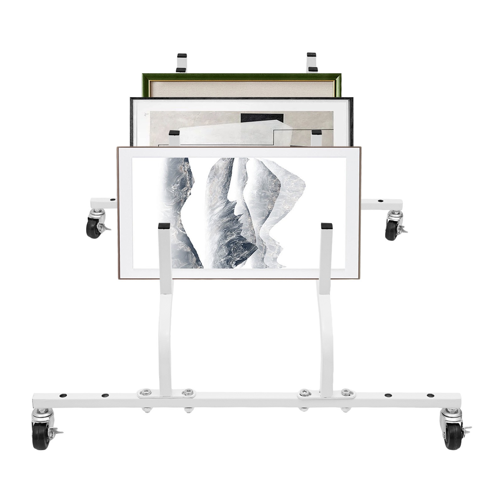 Picture Fame/Canvas Storage Display Rack Cart, Adjustable Tile Sample Display
