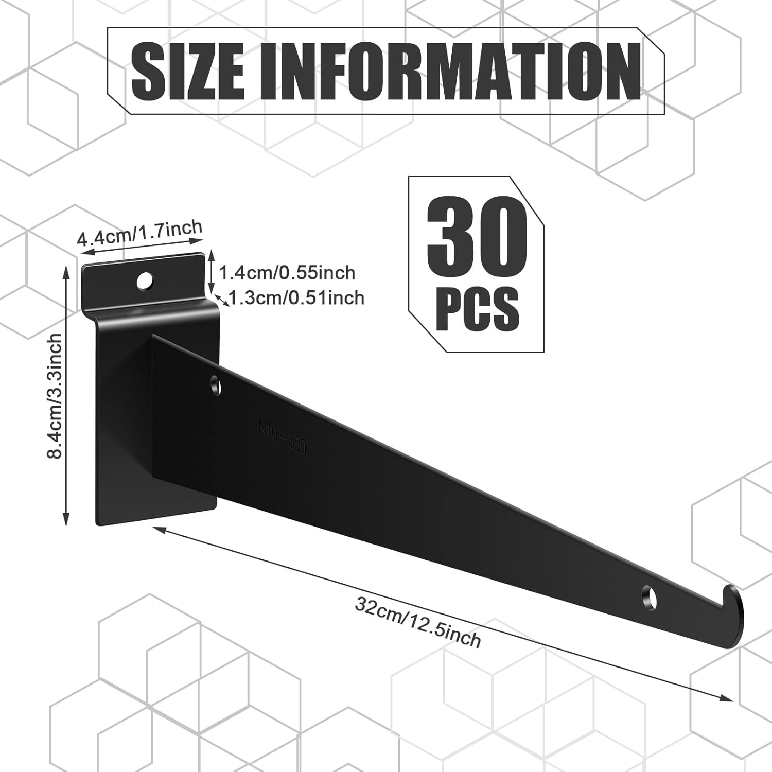 12″ Slatwall Shelf Bracket with Lip Heavy Duty Slat Wall Brackets Bulk Floati…