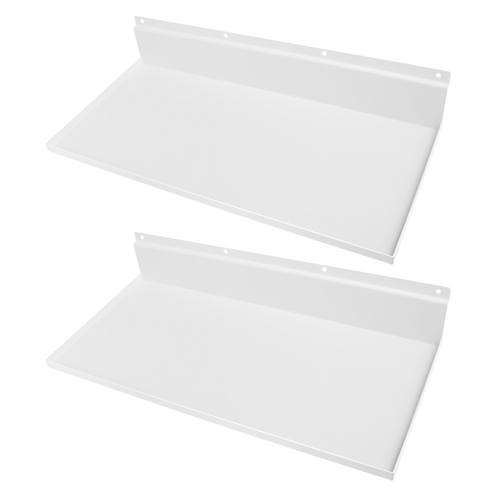 2 PCS 178 Inch White Metal Slatwall Hanging Shelf Heavy Duty Slat Wall Rack