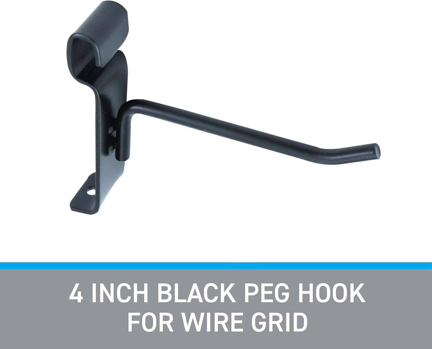 4″ Wire Slat Grid Hooks Hook Pegs Gridwall 100 Black 6mm Tubing Retail Display