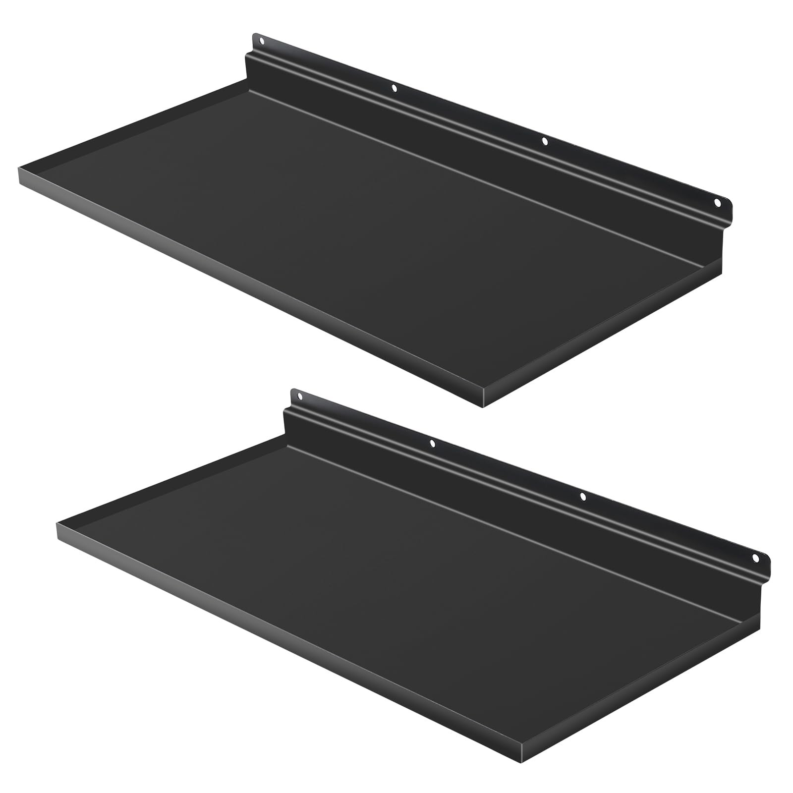 PEKGRIL 17X8 Inch Large Slatwall Shelves Set of 2, Metal Slat Wall Shelves Ac…