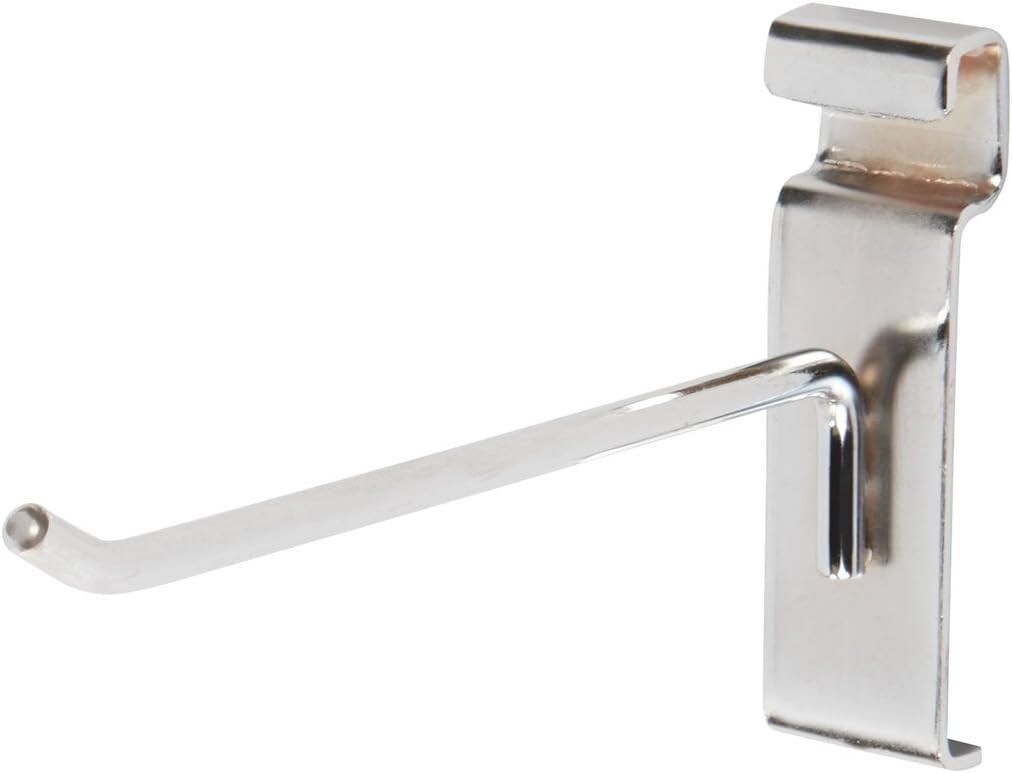 6″ Wire Grid Hooks Pegs Gridwall 100 Chrome 6mm Tubing 3″ OC Retail Display Slat