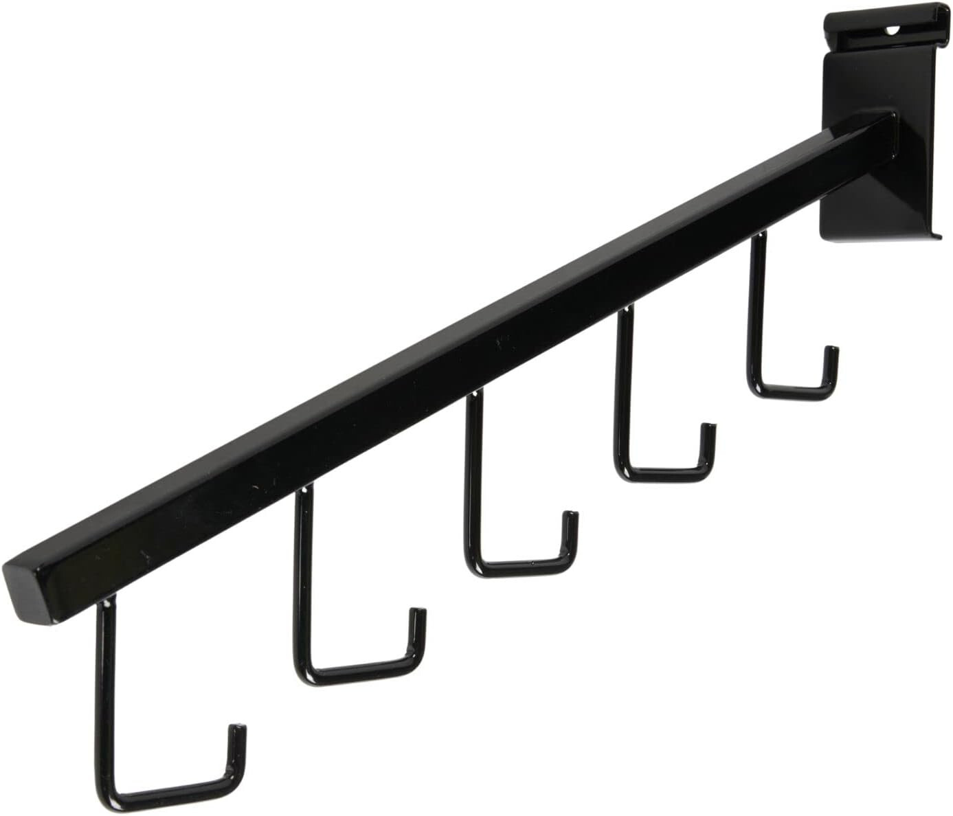 Set of 5 Wire Grid Black J-Hooks Waterfall Faceout Purse Handbags Clothing