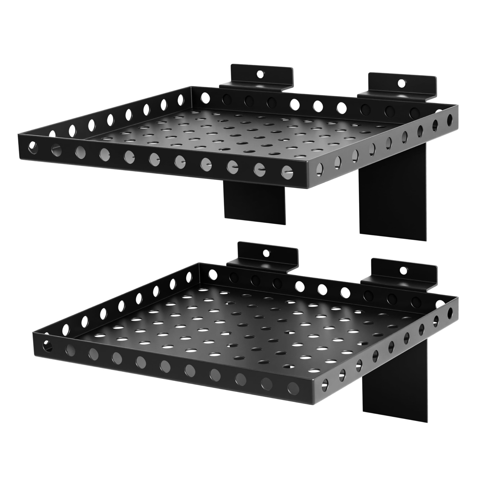 2 Pack Slatwall Shelves, Heavy Duty Metal Slat Wall Shelf for Retail, Garage,…