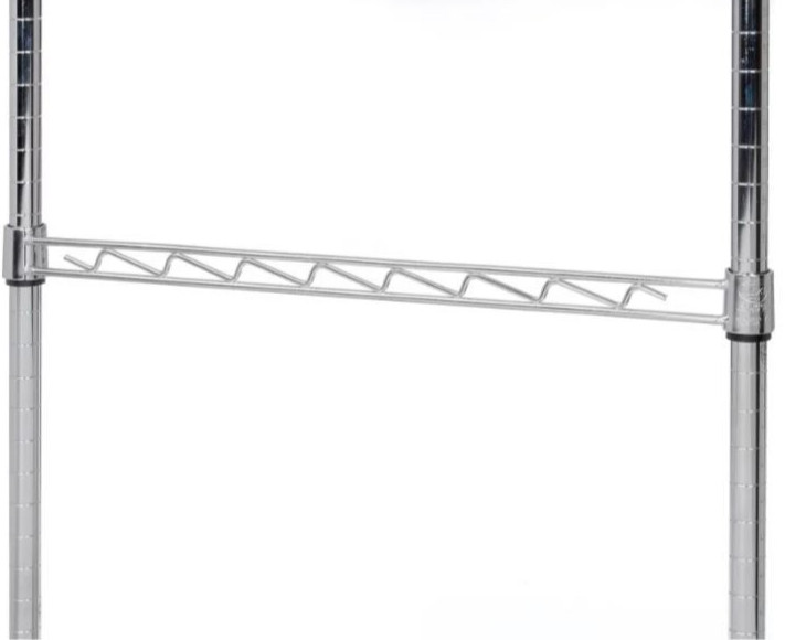 (LOT OF 2 ) NEXEL AHR24C CHROME HANGING RAIL 24″W SILVER 100 Lbs Capacity