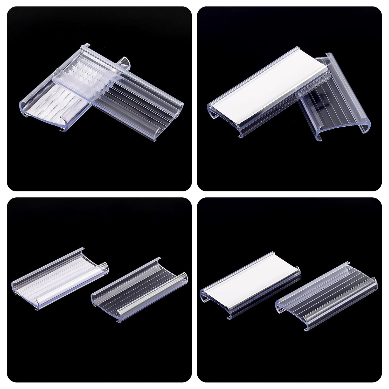 30 PCS Wire Shelf Label Holders Plastic Rack Tags Metro Shelving Clips with Pape