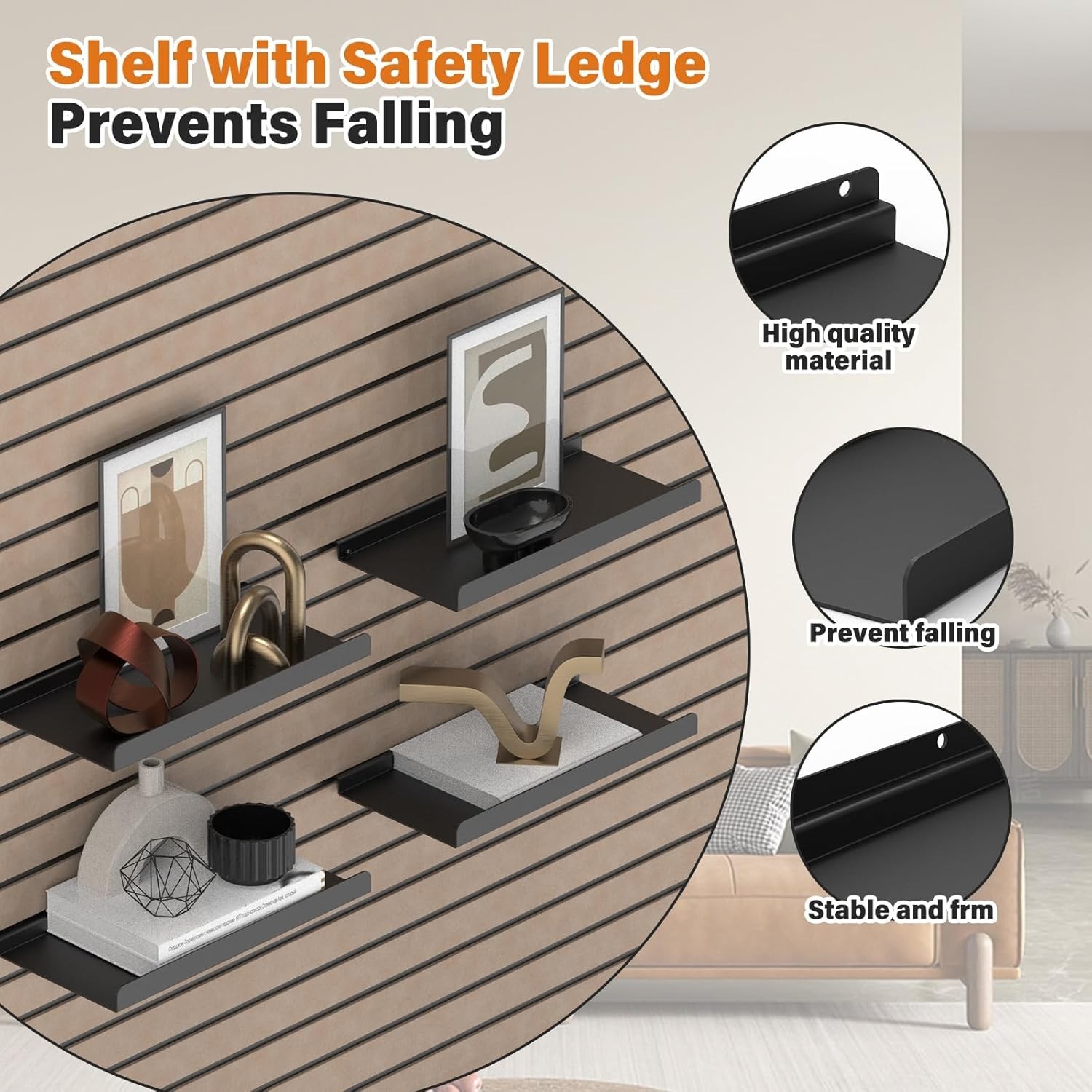 10 PCs Inch Slatwall Shelves, 13X6 Inch Metal Slat Wall Shelves Accessories, …