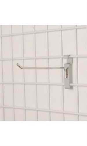6″ Wire Grid Hooks Pegs Gridwall 100 Chrome 6mm Tubing 3″ OC Retail Display Slat
