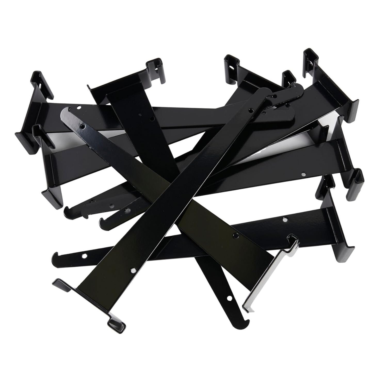 Lot of 10 12″ Wire Grid Slat Brackets Shelf Bracket Gridwall Black 3″ On Center