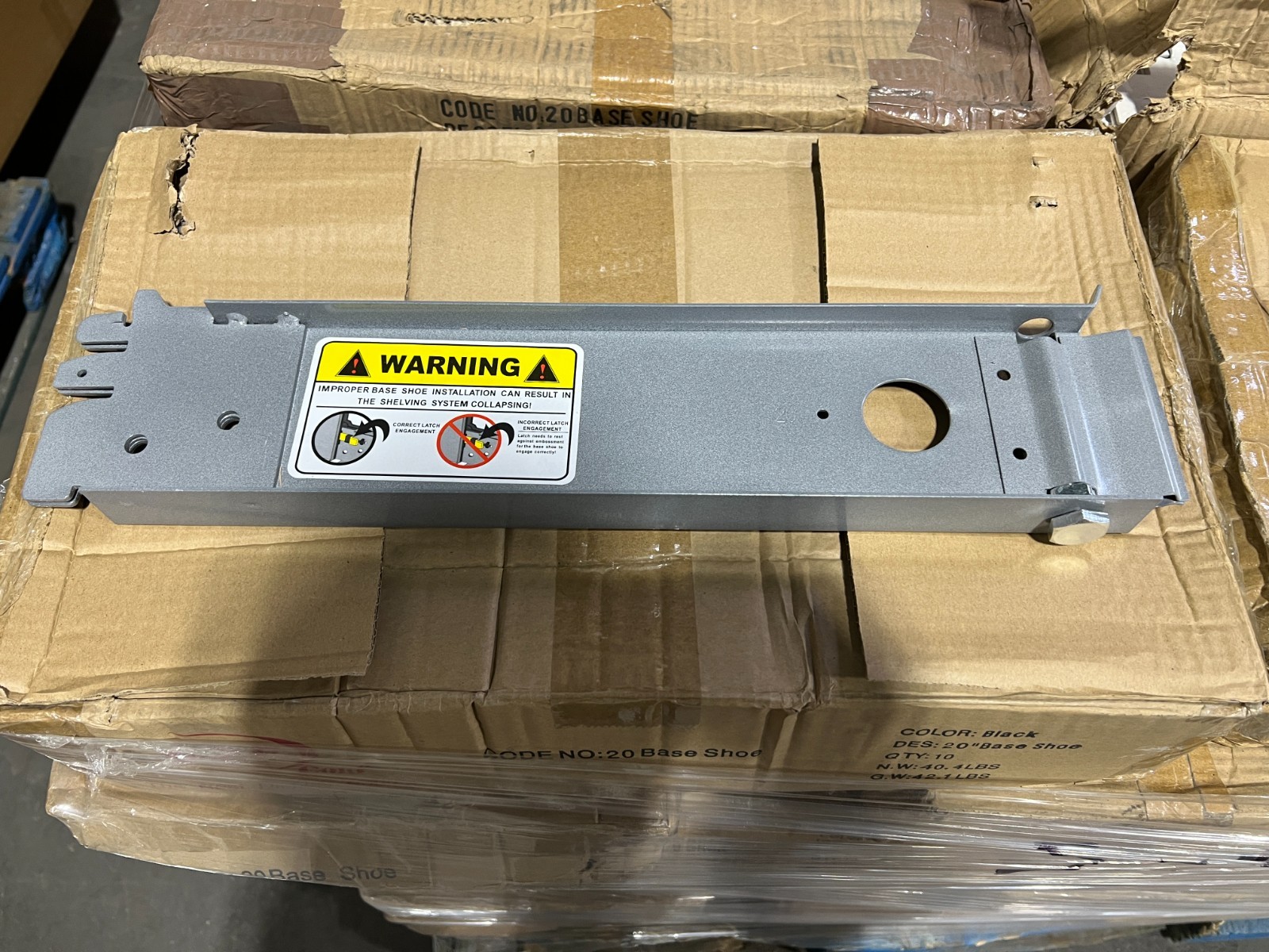 20” Base Shoe for Gondola Shelving – Box Of 10pcs
