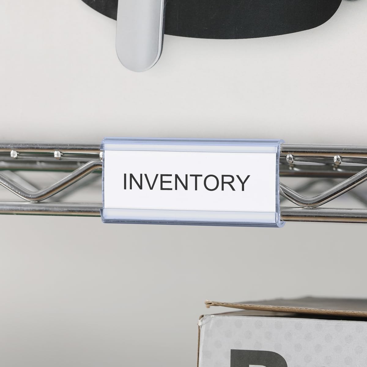 Lenink 100Pcs Wire Shelf Label Holders with 100Pcs Label Paper Inserts, Plastic