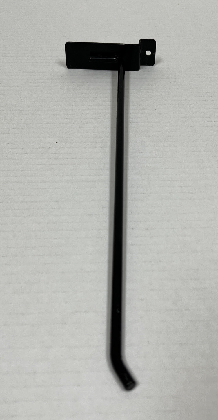 16 Black 12″ Slatwall Peg Metal Hooks Slat Wall Display Faceouts