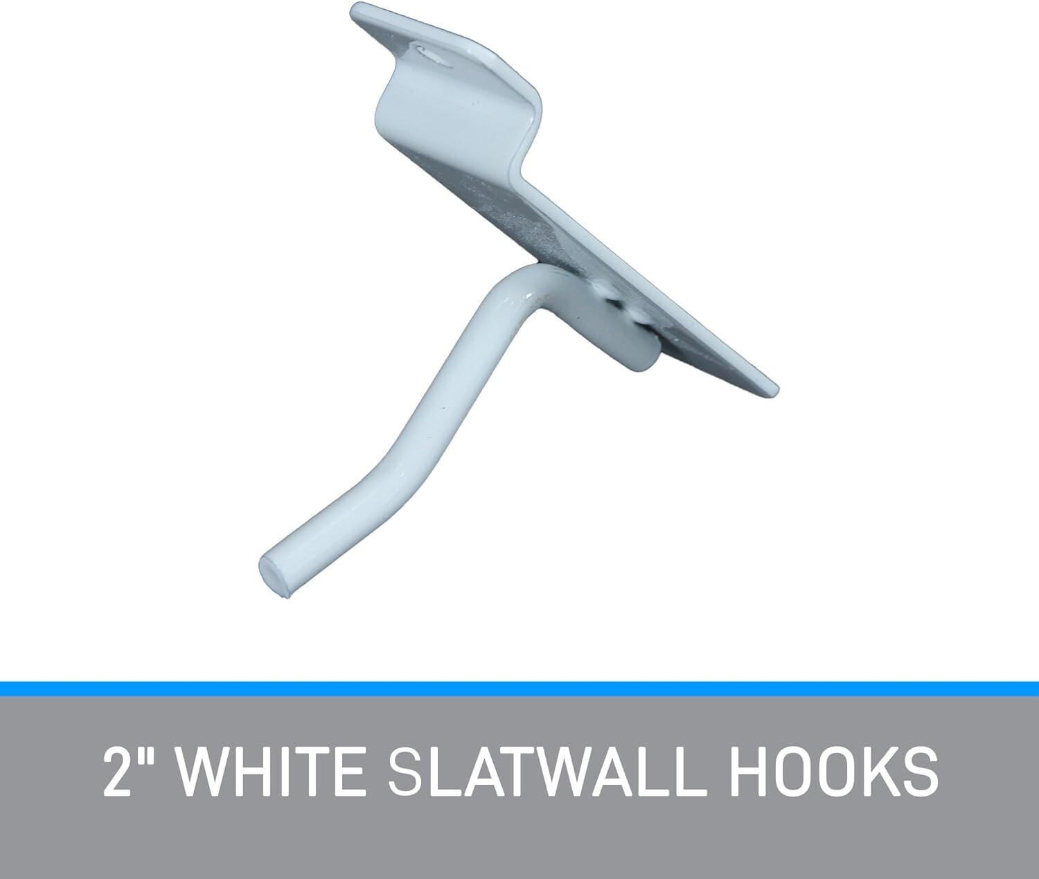 100 White 2″ Slatwall Metal Peg Hooks Slat Wall Display 6mm Diameter Tubing