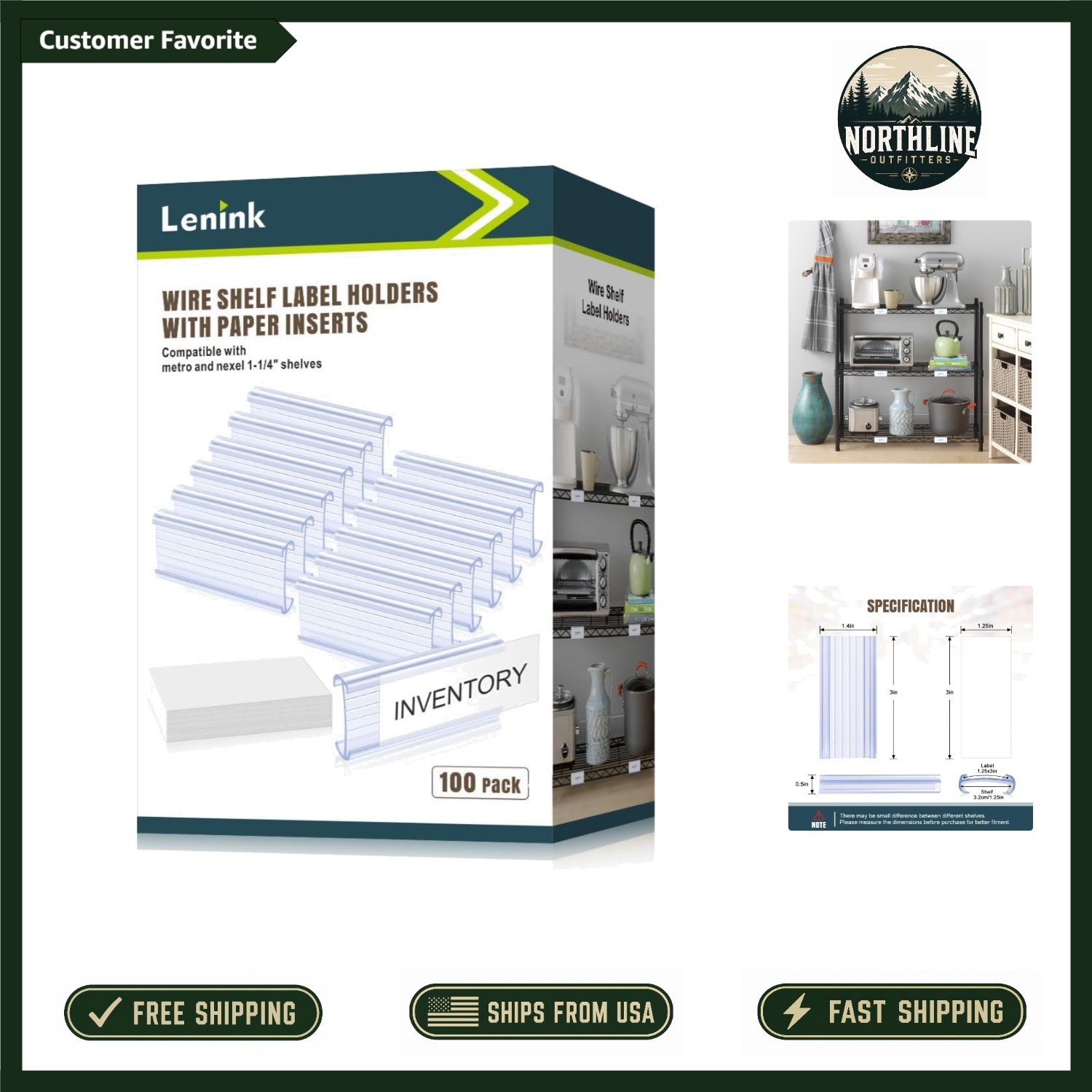 Versatile 100Pcs Wire Shelf Label Holders – Ideal for Supermarkets & Beyond