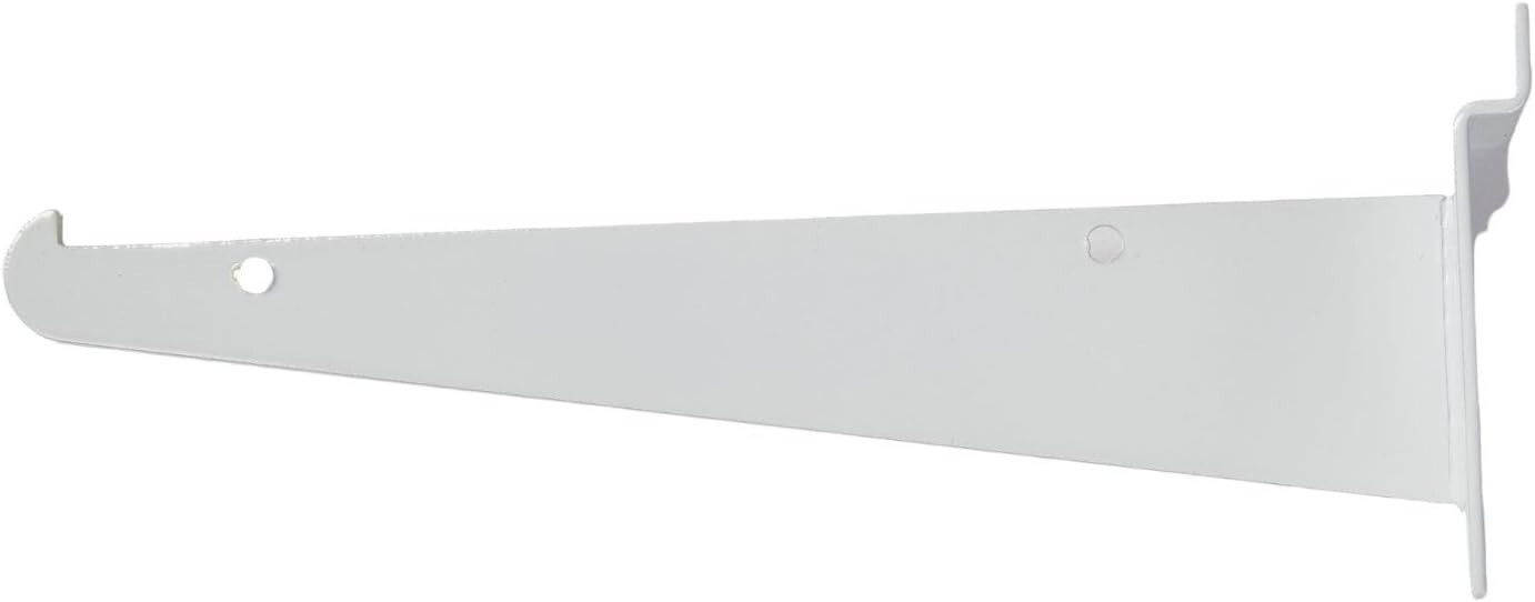 14″ 10″ 8″ Slatwall Knife Shelf Bracket White 30 lbs Weight Limit Pack of 6